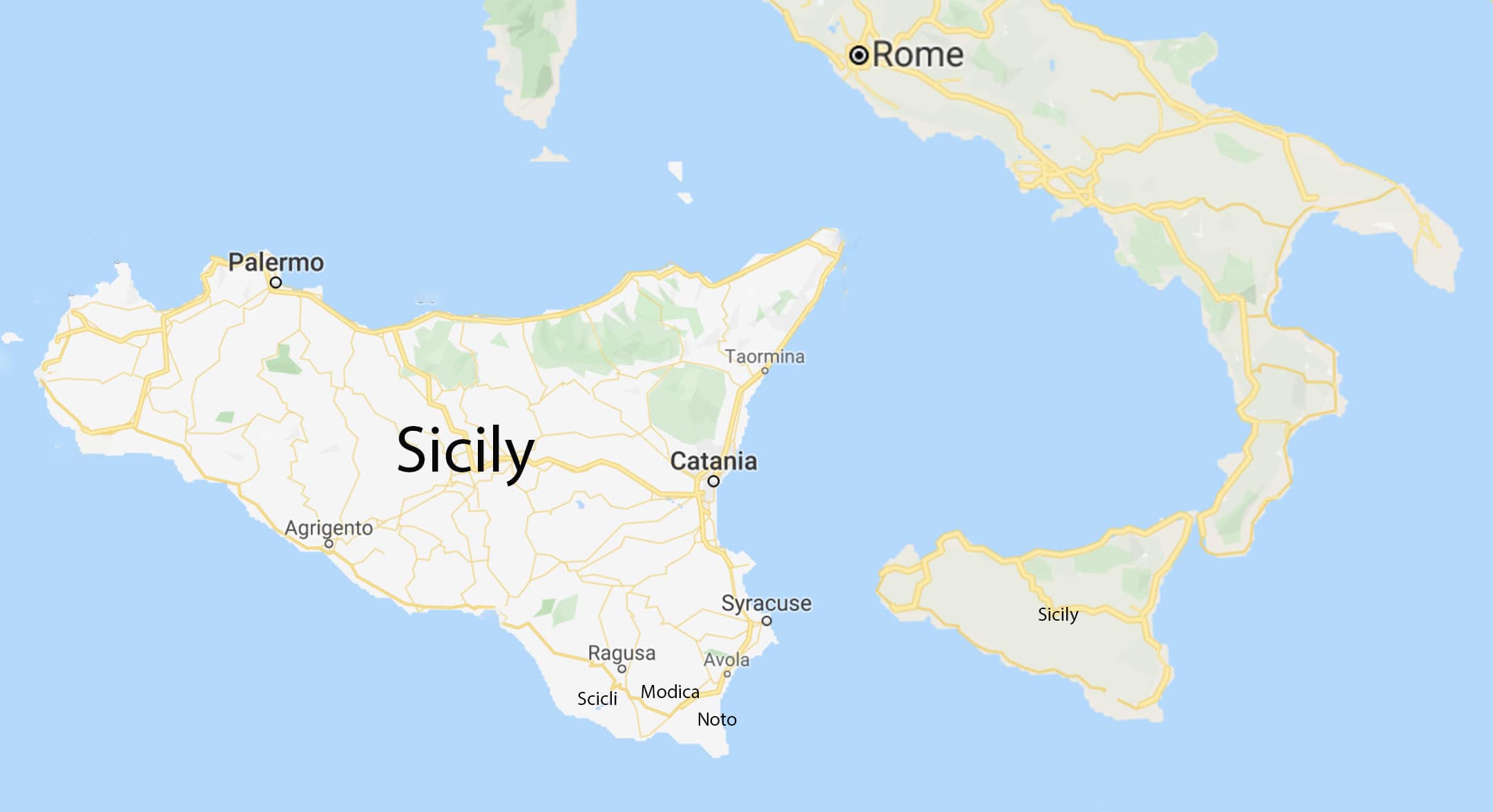 Sicily Italy Photography Tour Map